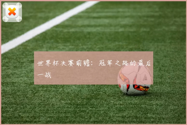 世界杯决赛前瞻:冠军之路的最后一战